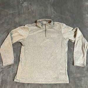 swtr033 - Gray Columbia 1/4 zip-up sweater Medium?